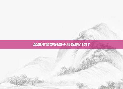 金属防锈制剂属于商标第几类?