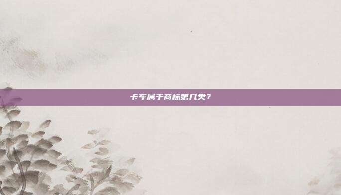 卡车属于商标第几类？