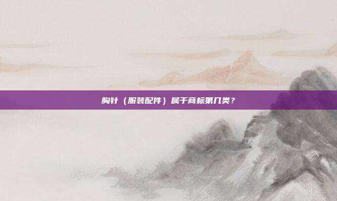 胸针(服装配件)属于商标第几类?