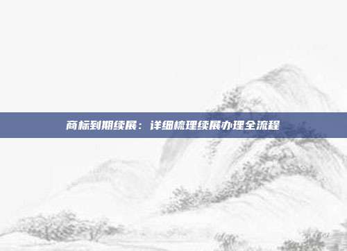 商标到期续展:详细梳理续展办理全流程
