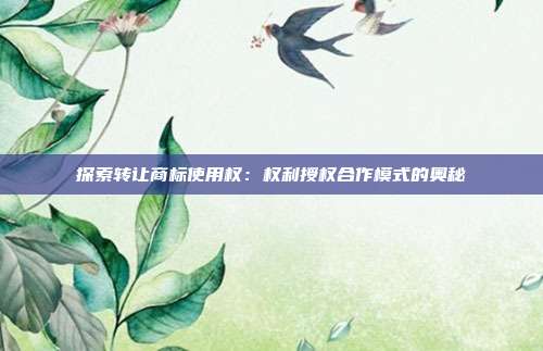 探索转让商标使用权:权利授权合作模式的奥秘