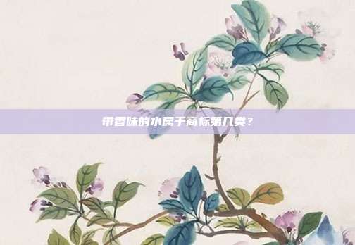 带香味的水属于商标第几类?