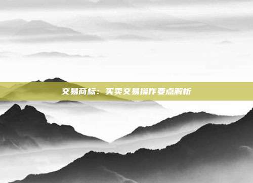 交易商标：买卖交易操作要点解析