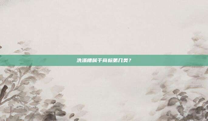 洗涤槽属于商标第几类?