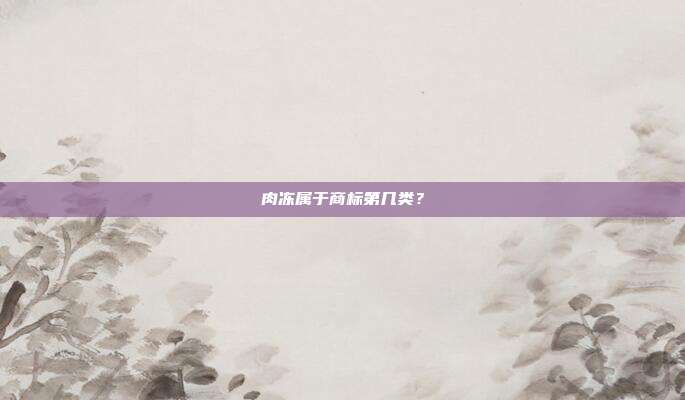 肉冻属于商标第几类？