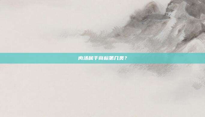 肉汤属于商标第几类?