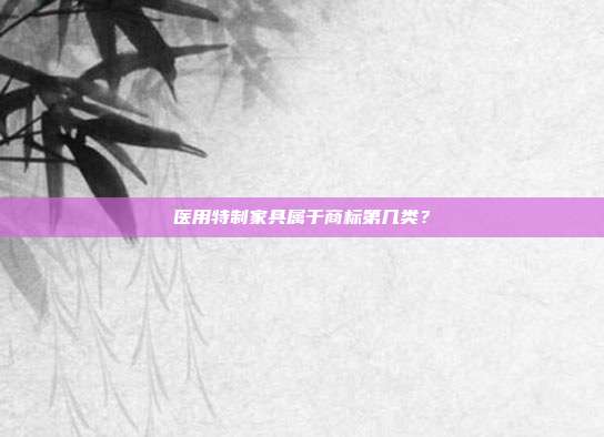 医用特制家具属于商标第几类？