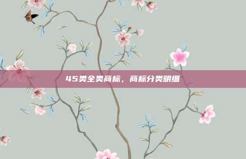 45类全类商标,商标分类明细