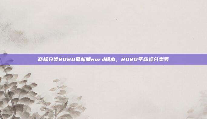 商标分类2020最新版word版本,2020年商标分类表