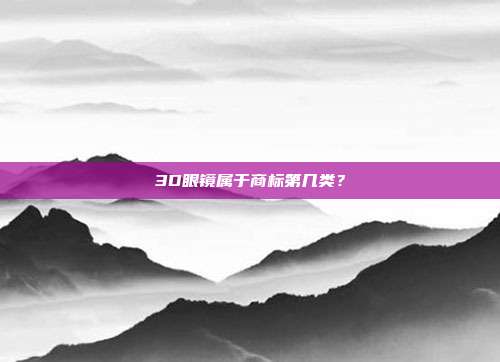 3D眼镜属于商标第几类？