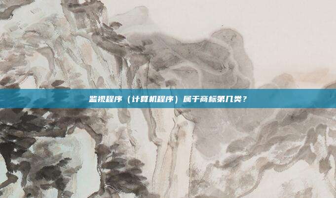 监视程序(计算机程序)属于商标第几类?