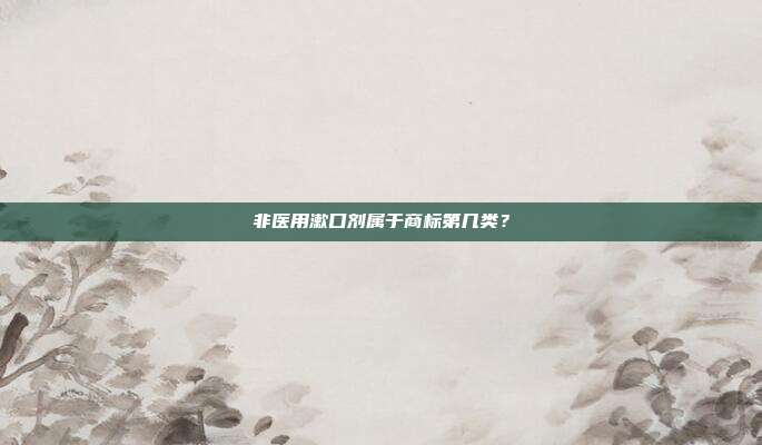非医用漱口剂属于商标第几类?