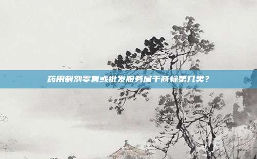 药用制剂零售或批发服务属于商标第几类？