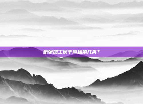 纸张加工属于商标第几类?