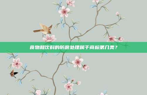 食物和饮料的防腐处理属于商标第几类?