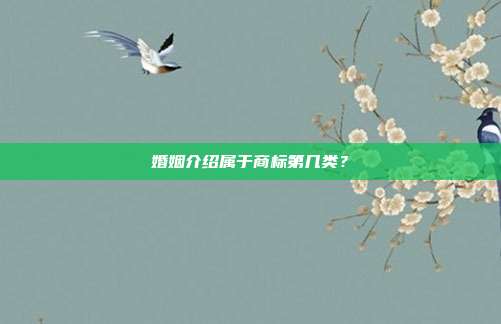 婚姻介绍属于商标第几类？