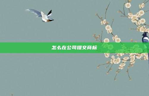 怎么在公司提交商标