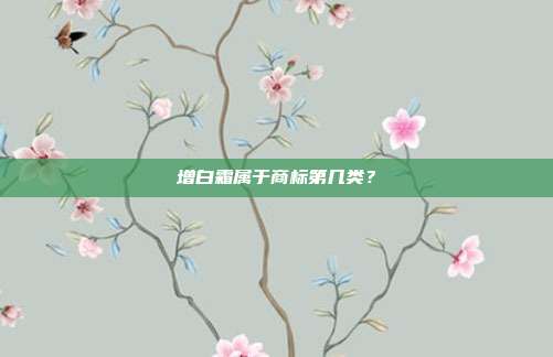 增白霜属于商标第几类?