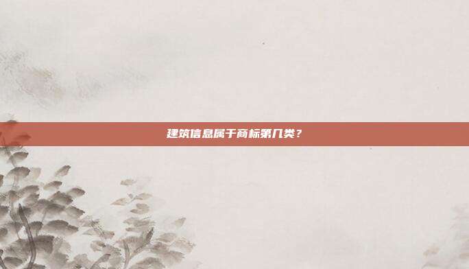 建筑信息属于商标第几类?