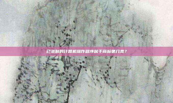已录制的计算机操作程序属于商标第几类?