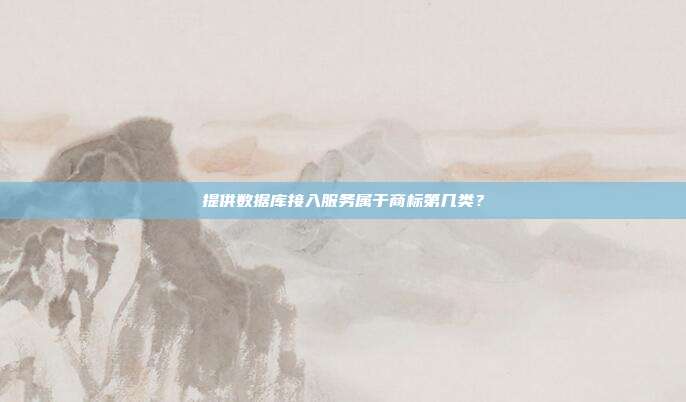 提供数据库接入服务属于商标第几类？