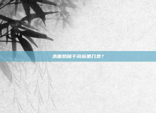 洗面奶属于商标第几类?