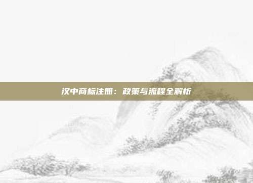 汉中商标注册：政策与流程全解析