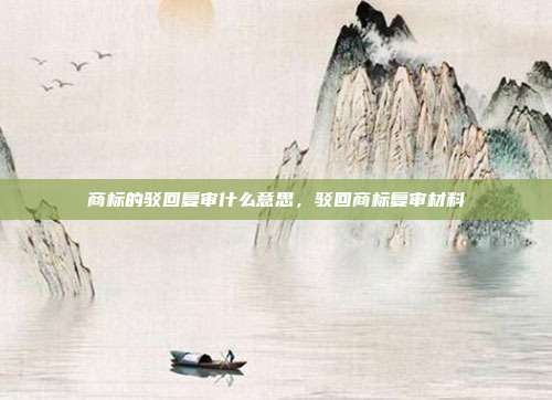 商标的驳回复审什么意思,驳回商标复审材料