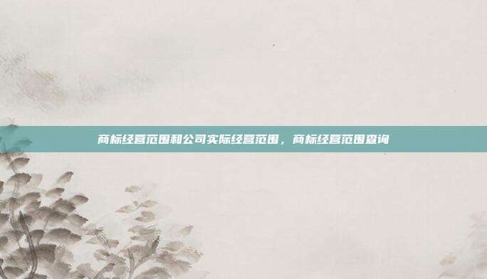 商标经营范围和公司实际经营范围,商标经营范围查询