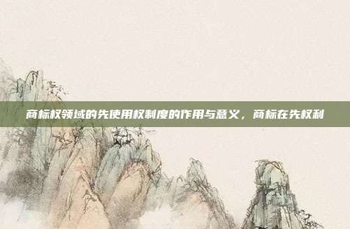商标权领域的先使用权制度的作用与意义，商标在先权利