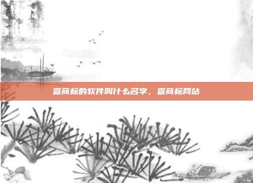 查商标的软件叫什么名字,查商标网站