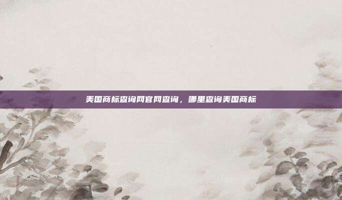 美国商标查询网官网查询,哪里查询美国商标