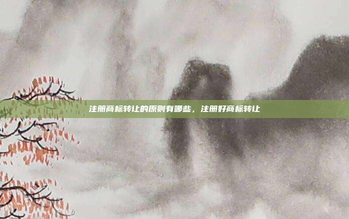 注册商标转让的原则有哪些,注册好商标转让