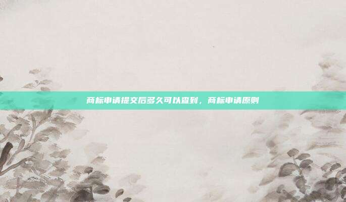 商标申请提交后多久可以查到,商标申请原则