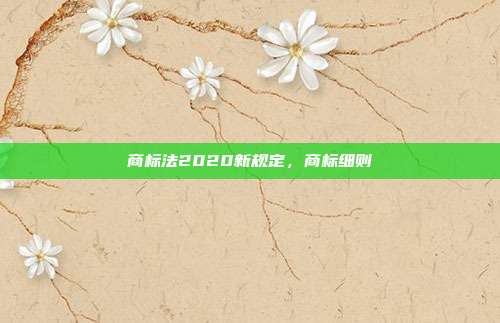 商标法2020新规定，商标细则