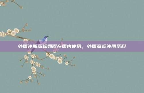 外国注册商标如何在国内使用,外国商标注册资料