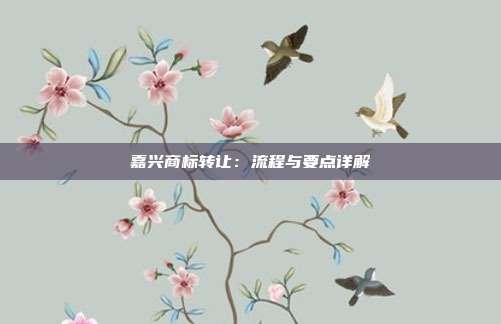 嘉兴商标转让：流程与要点详解
