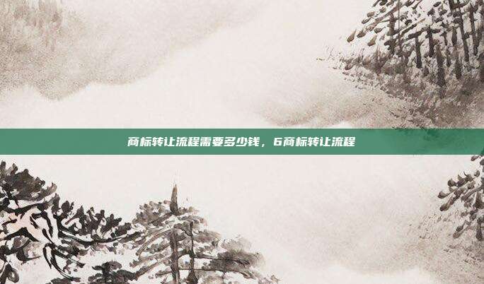 商标转让流程需要多少钱，6商标转让流程