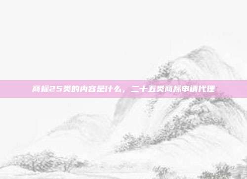 商标25类的内容是什么，二十五类商标申请代理