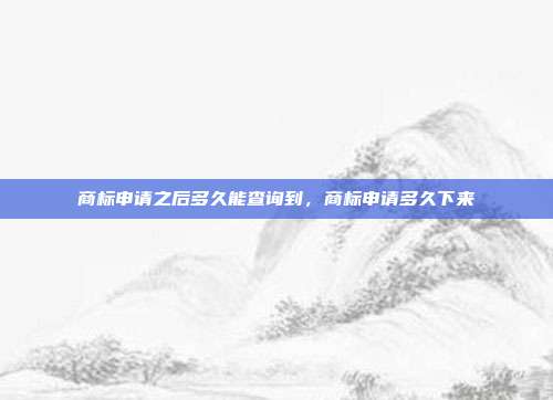 商标申请之后多久能查询到,商标申请多久下来