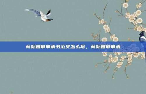 商标复审申请书范文怎么写,商标复审申请