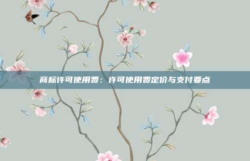 商标许可使用费:许可使用费定价与支付要点