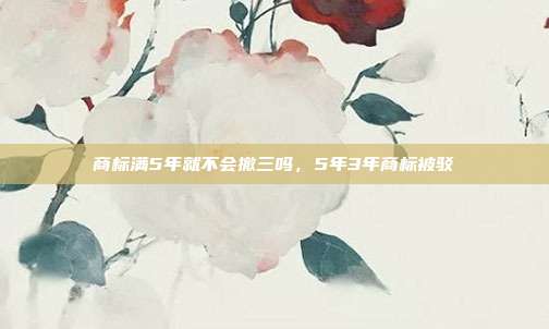 商标满5年就不会撤三吗,5年3年商标被驳
