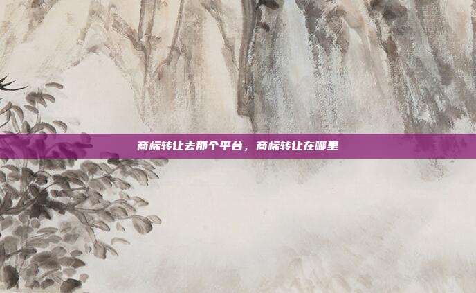 商标转让去那个平台,商标转让在哪里