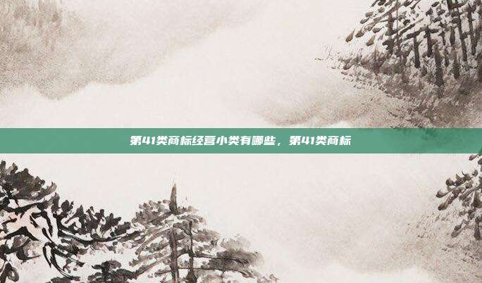 第41类商标经营小类有哪些,第41类商标
