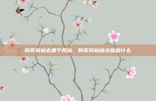 购买商标去哪个网站,购买商标应注意些什么