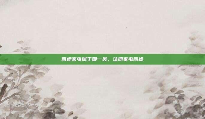 商标家电属于哪一类,注册家电商标