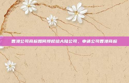 香港公司商标如何授权给大陆公司，申请公司香港商标