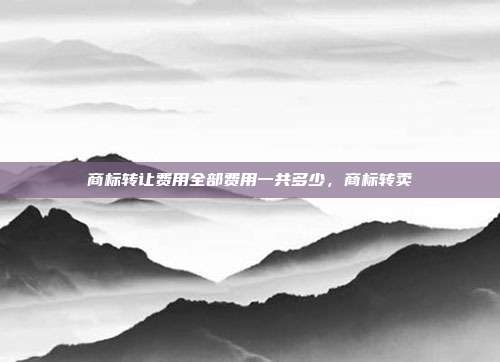 商标转让费用全部费用一共多少，商标转卖