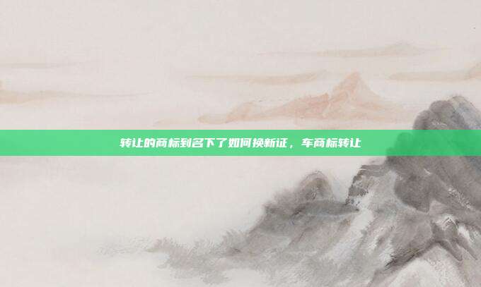 转让的商标到名下了如何换新证,车商标转让